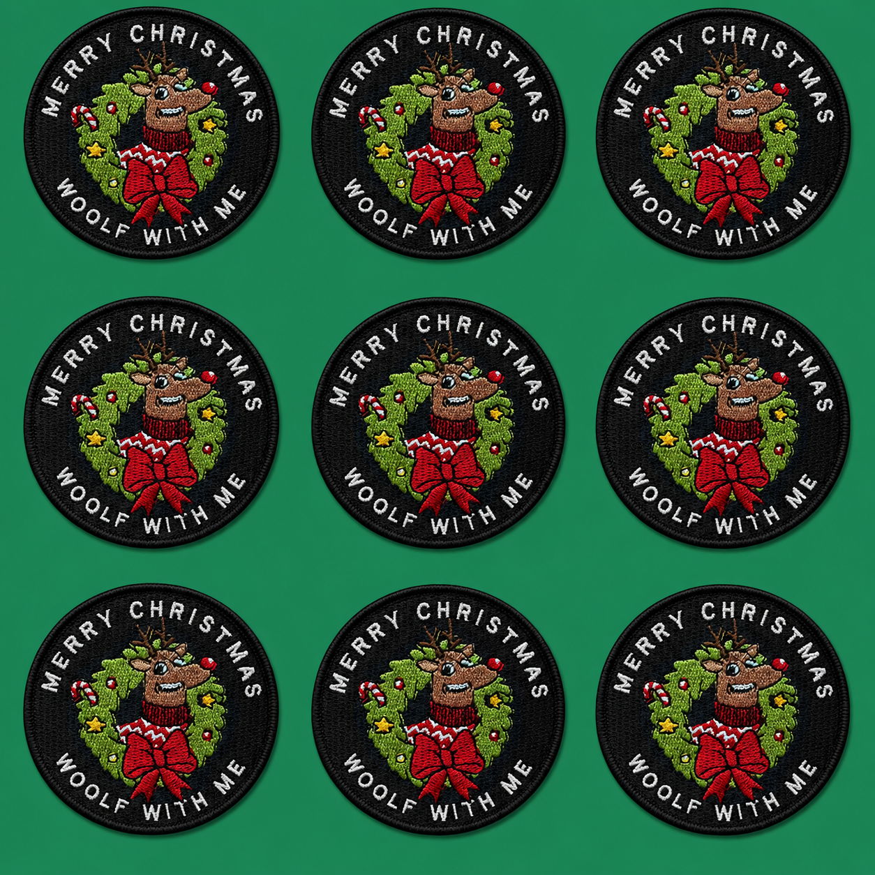 Velcro Patch | Merry Christmas (Reindeer)
