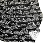 Woolf With Me Organic Personalized Swaddle Blanket Abstract Rainbow color_black