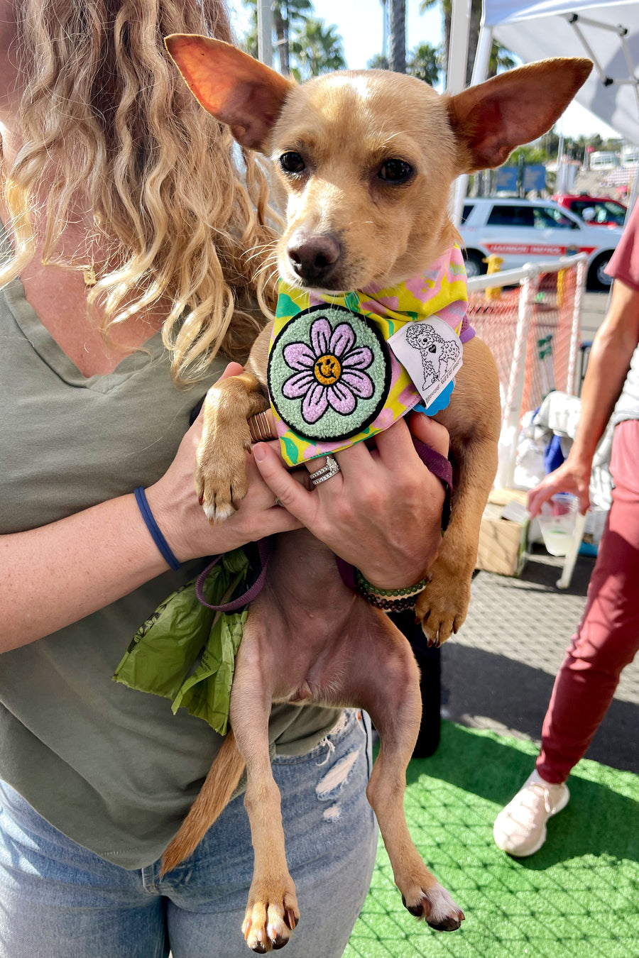 Dog Bandana Blooms - Customize with Interchangeable Velcro Patches