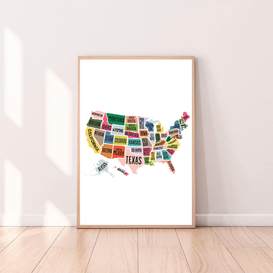 Wall Art United States of America Map