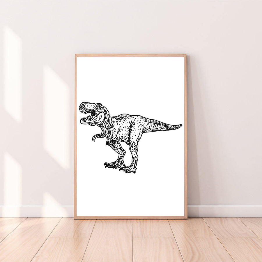 Wall Art Dinosaur T Rex color_black