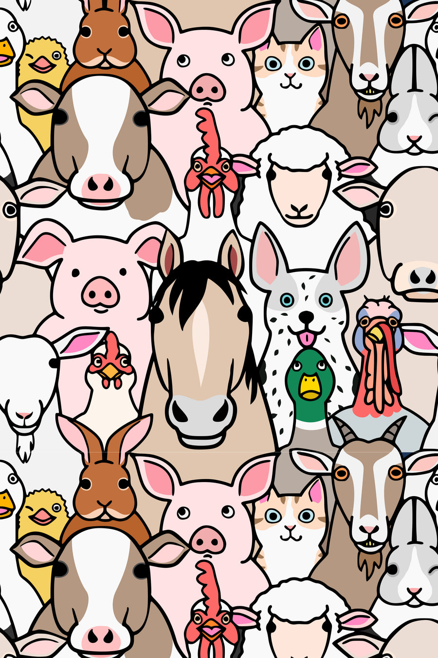 Organic Crib Sheet Farm Animals