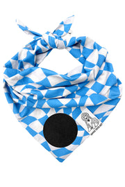 Dog Bandana Checkered Swirl - Customize with Interchangeable Velcro Patches
