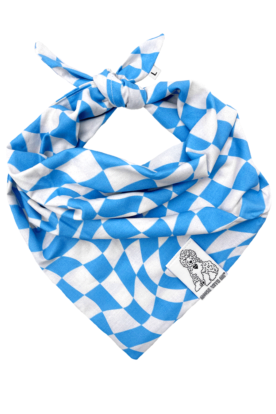 Dog Bandana Checkered Swirl - Customize with Interchangeable Velcro Patches