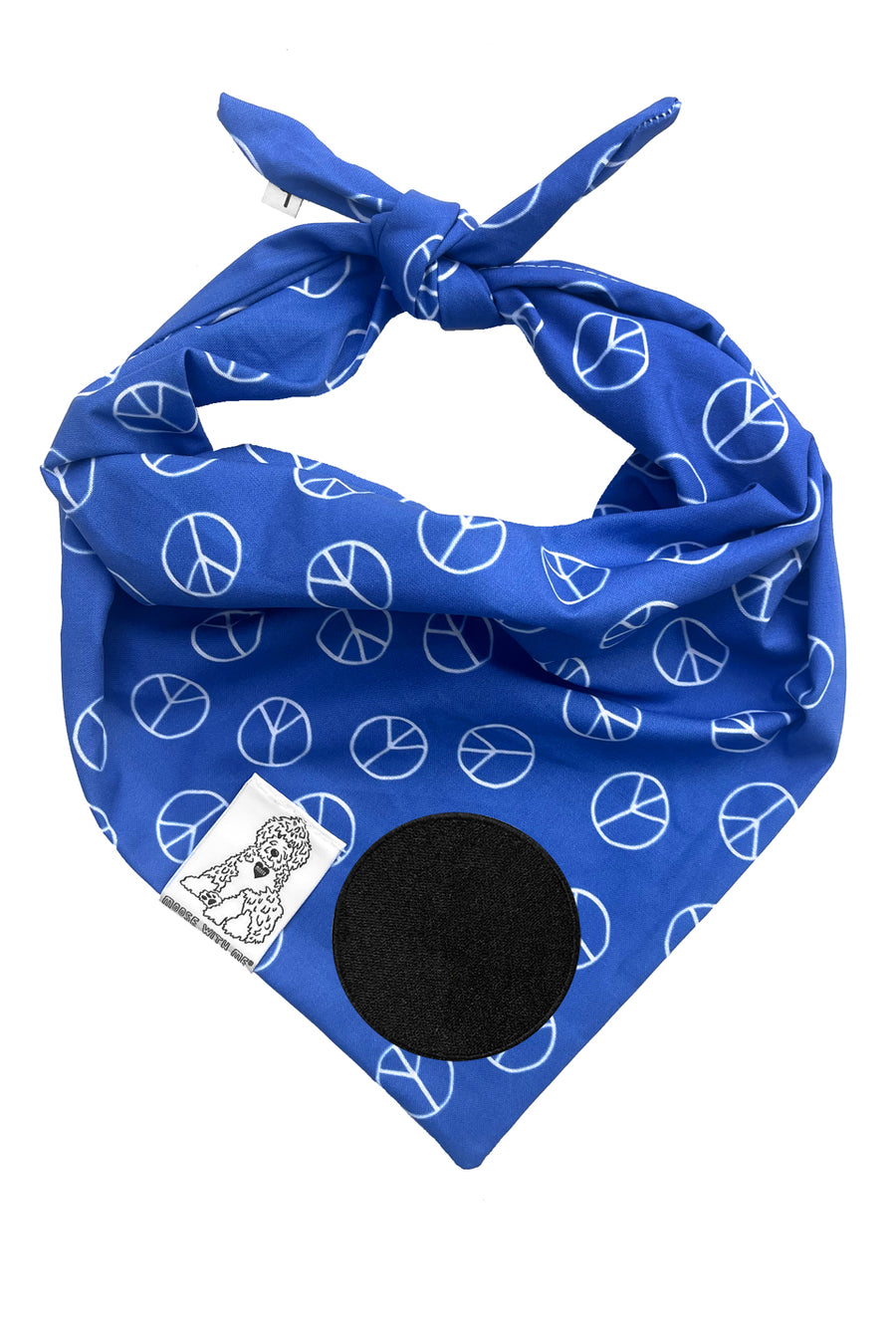 Dog Bandana Peace Sign - Customize with Interchangeable Velcro Patches