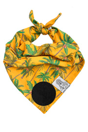 Dog Bandana Palm Tree - Customize with Interchangeable Velcro Patches