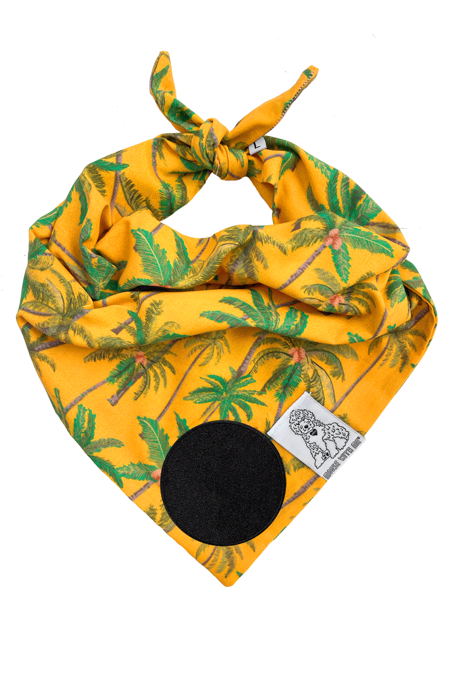Dog Bandana Palm Tree - Customize with Interchangeable Velcro Patches