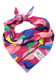 Dog Bandana French Tropics - Customize with Interchangeable Velcro Patches