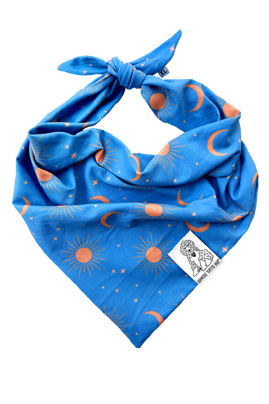 Dog Bandana Sun, Moon and Stars - Customize with Interchangeable Velcro Patches