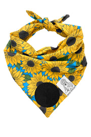 Dog Bandana Sunflower - Customize with Interchangeable Velcro Patches
