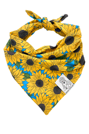 Dog Bandana Sunflower - Customize with Interchangeable Velcro Patches