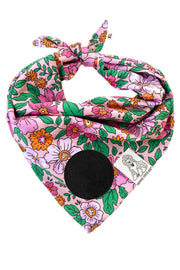 Dog Bandana Floral - Customize with Interchangeable Velcro Patches