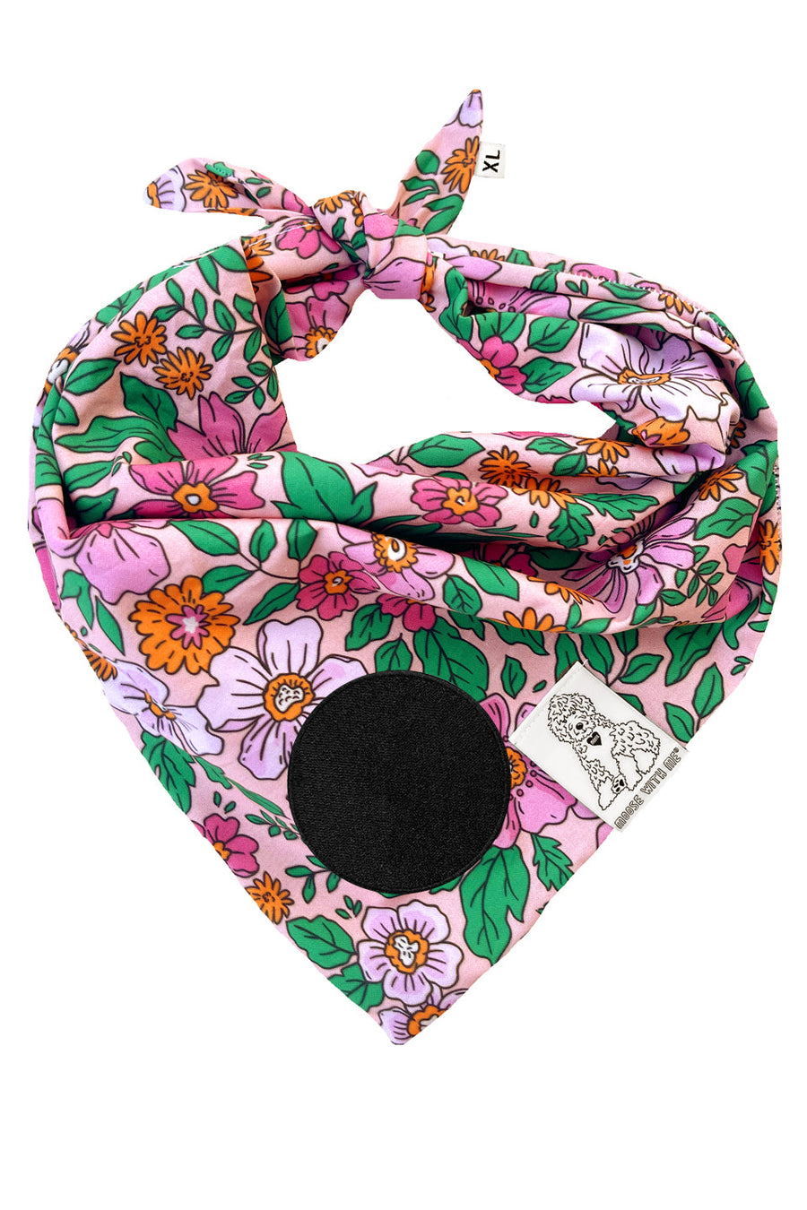 Dog Bandana Floral - Customize with Interchangeable Velcro Patches