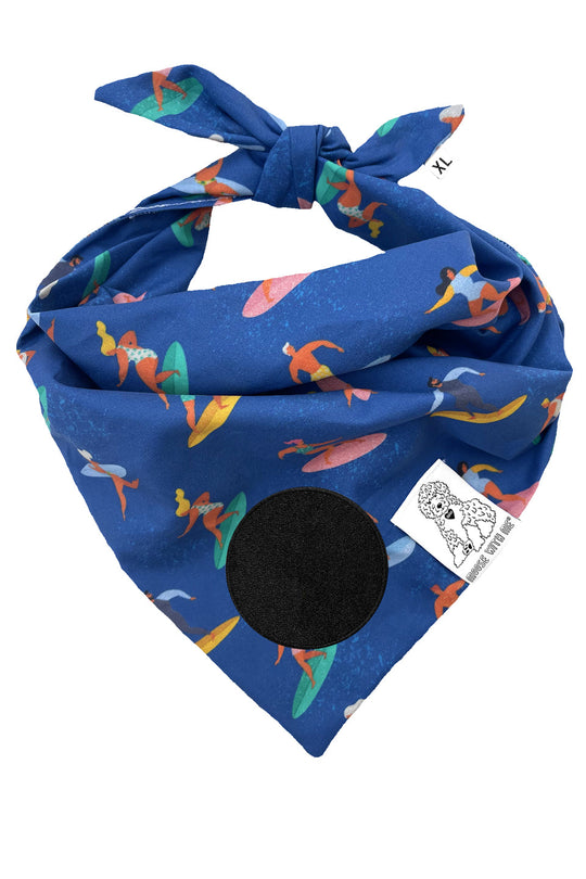 Dog Bandana Surfer - Customize with Interchangeable Velcro Patches