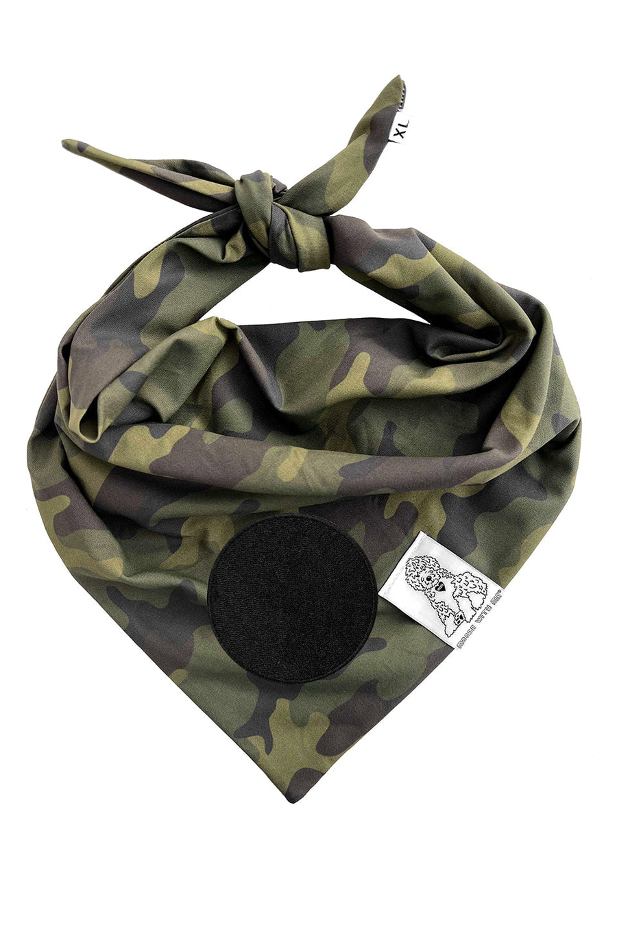 Dog Bandana Camouflage - Customize with Interchangeable Velcro Patches