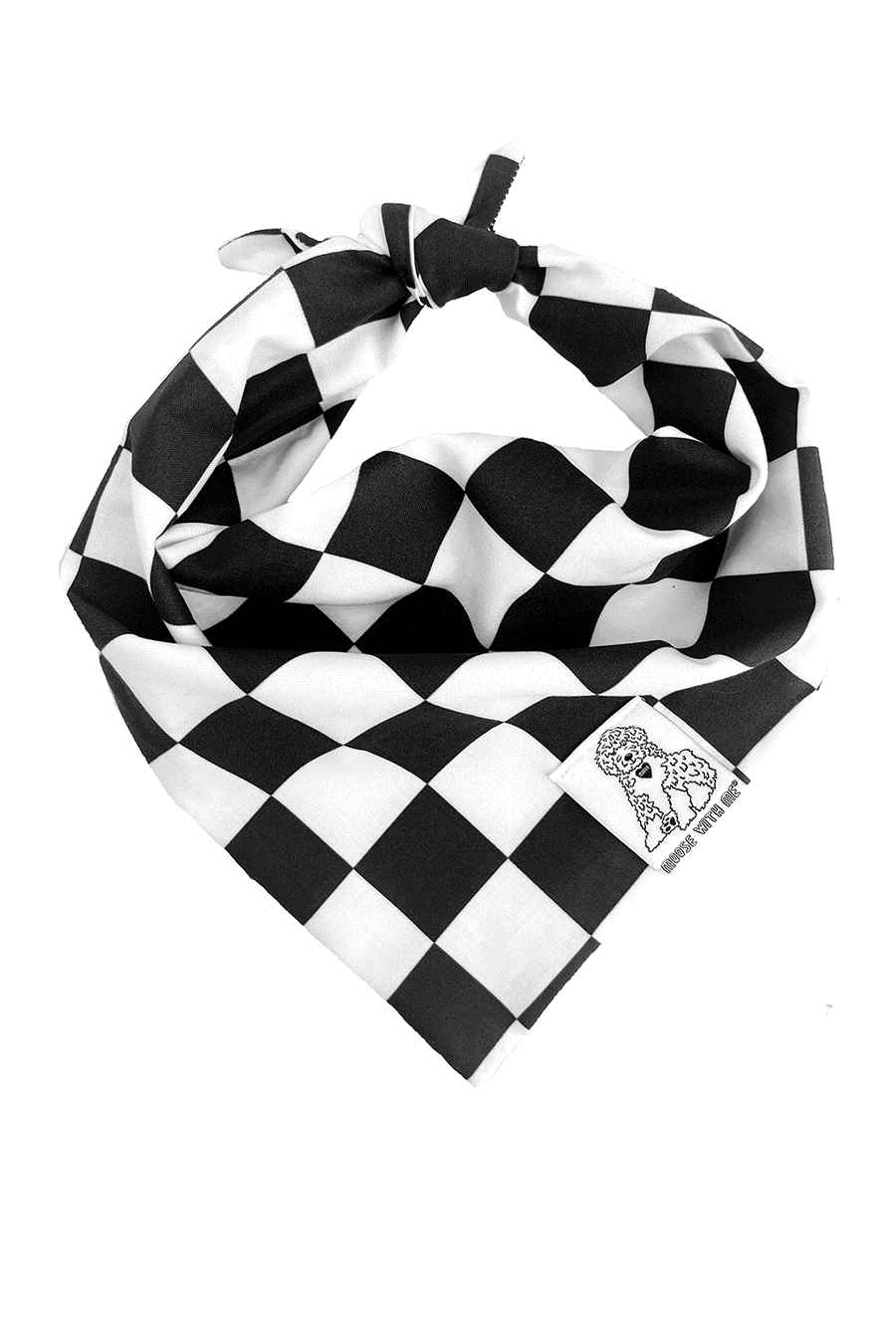 Dog Bandana Checkered Print - Customize with Interchangeable Velcro Patches