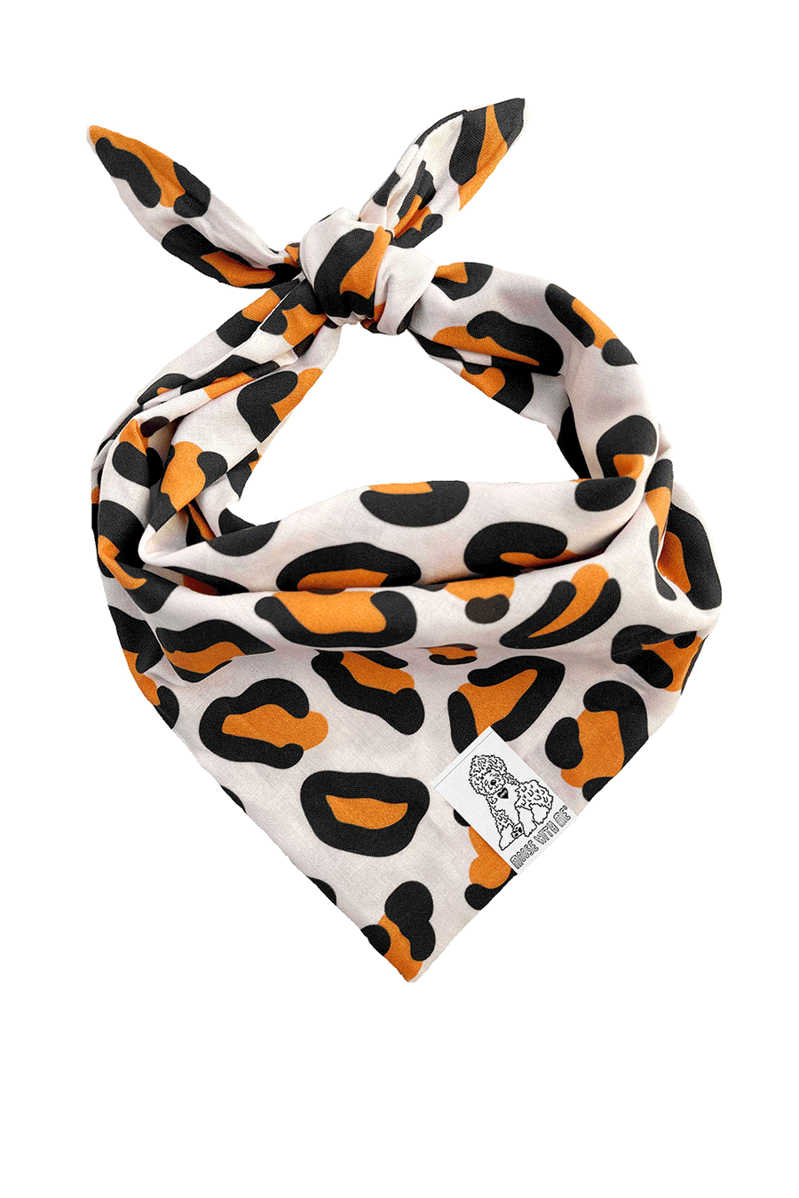 Dog Bandana Leopard Print - Customize with Interchangeable Velcro Patches