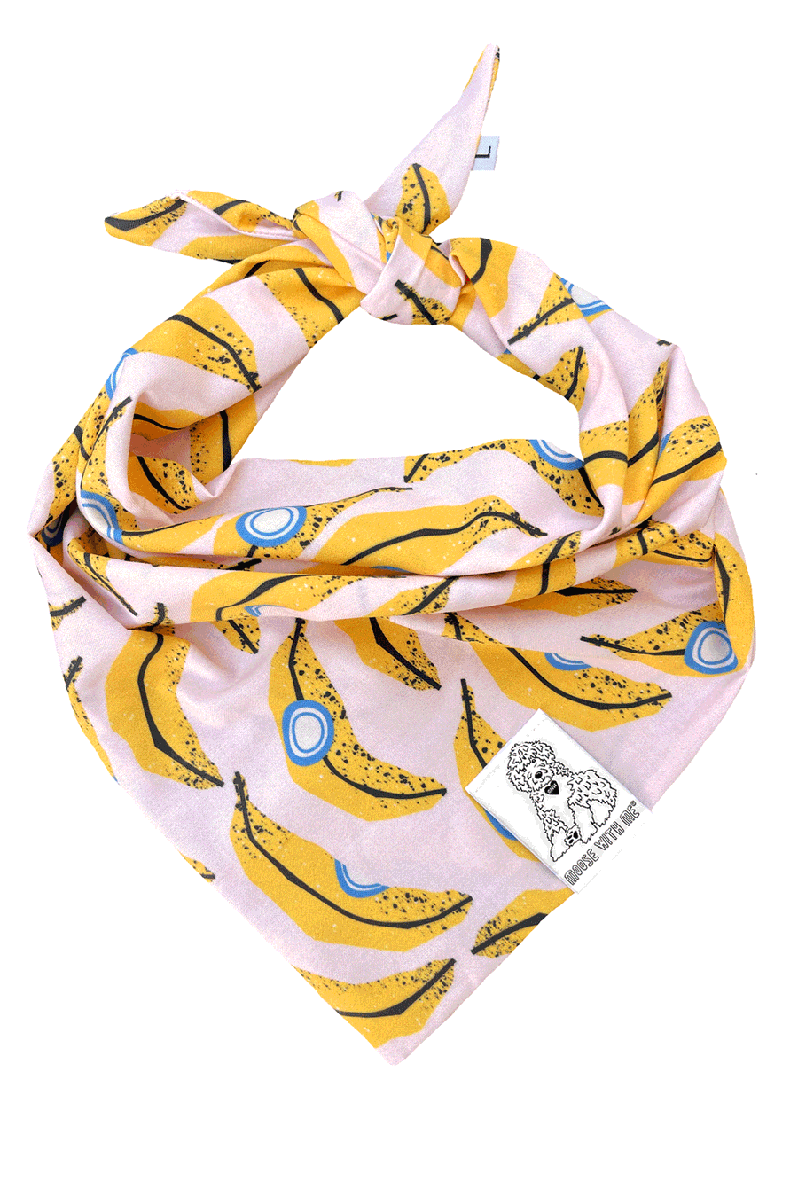 ★Dog Bandana Bananas - Customize with Interchangeable Velcro Patches
