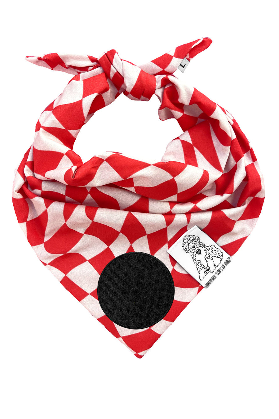 ★Dog Bandana Checkered Swirl - Customize with Interchangeable Velcro Patches