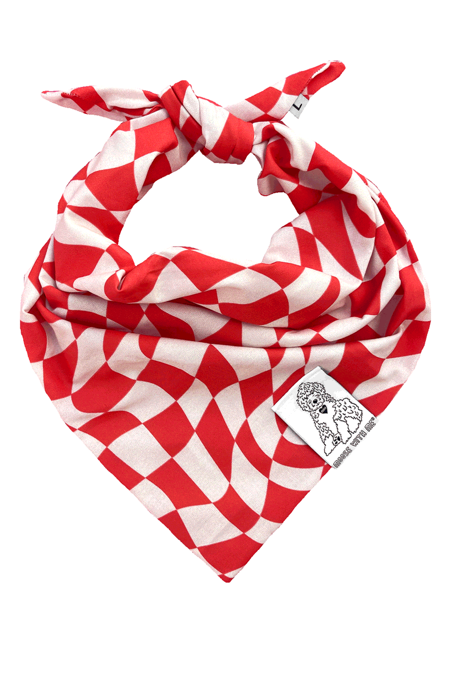 Dog Bandana Checkered Swirl - Customize with Interchangeable Velcro Patches