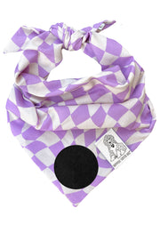 Dog Bandana Checkered Swirl - Customize with Interchangeable Velcro Patches