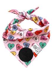 Dog Bandana Valentine Hearts - Customize with Interchangeable Velcro Patches