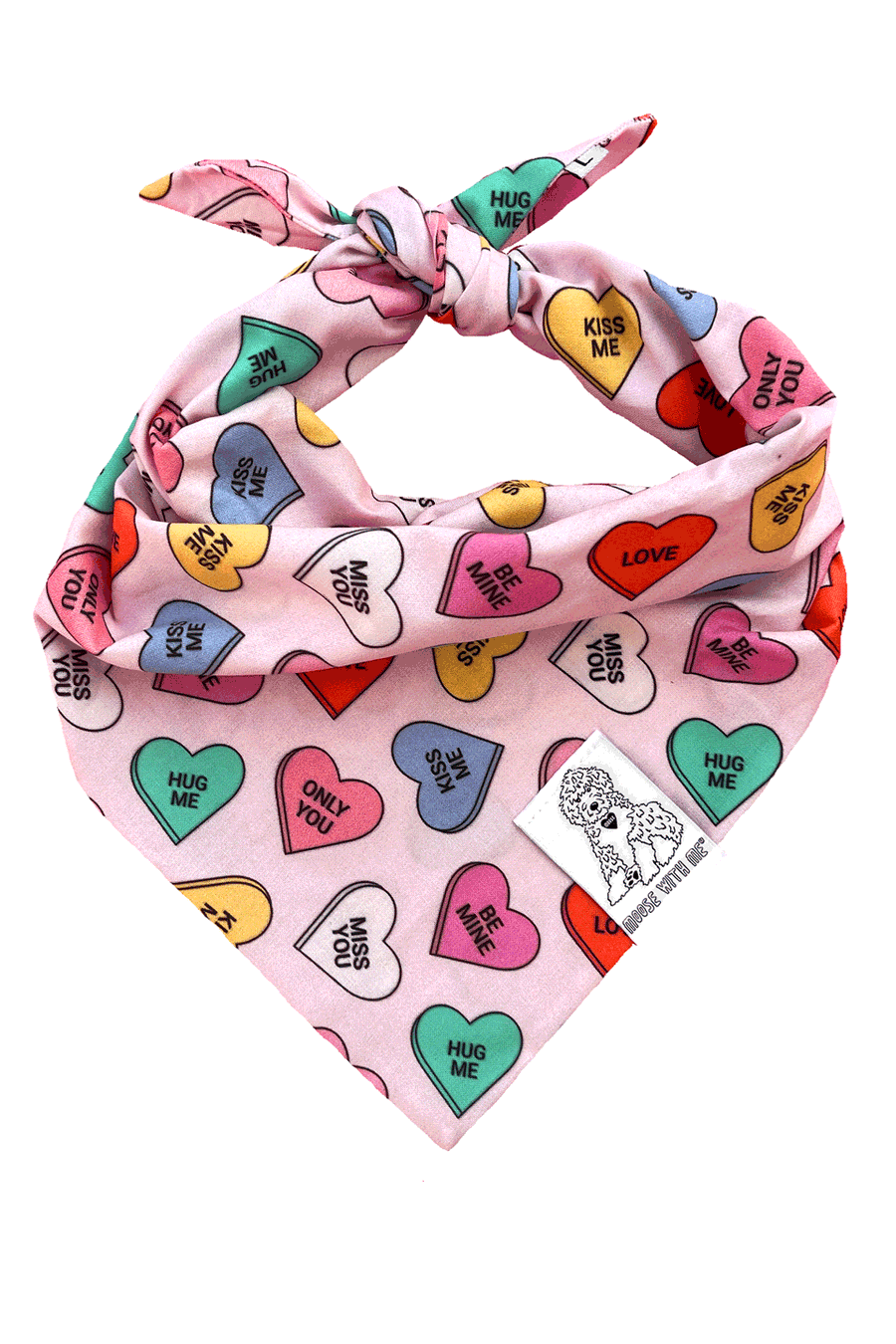 Dog Bandana Valentine Hearts - Customize with Interchangeable Velcro Patches