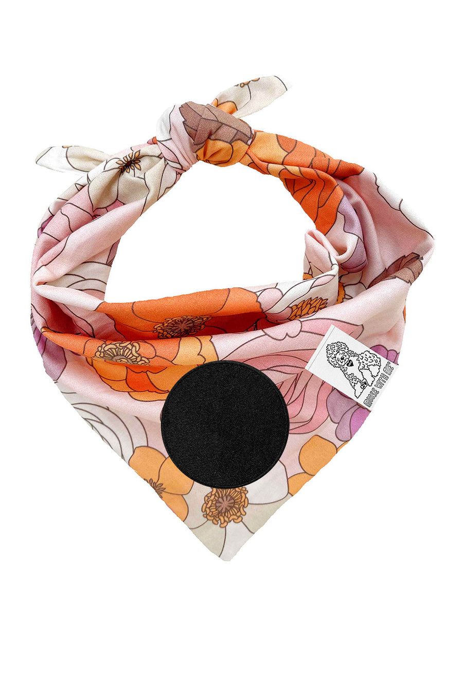 Dog Bandana Groovy Floral - Customize with Interchangeable Velcro Patches