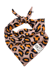 Dog Bandana Leopard Print - Customize with Interchangeable Velcro Patches