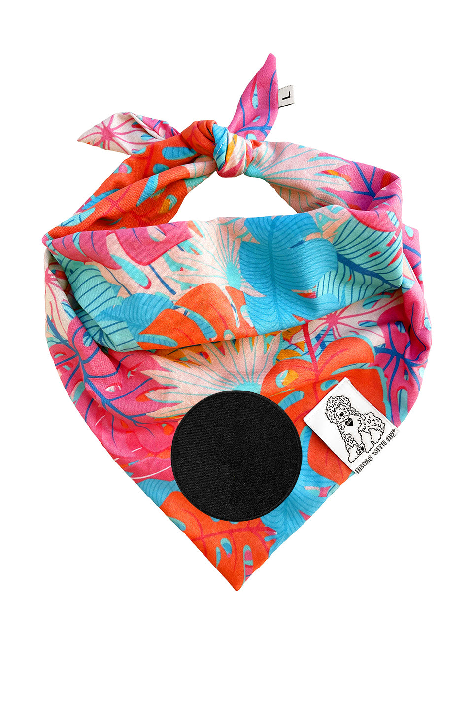 Dog Bandana Kauai Palm - Customize with Interchangeable Velcro Patches