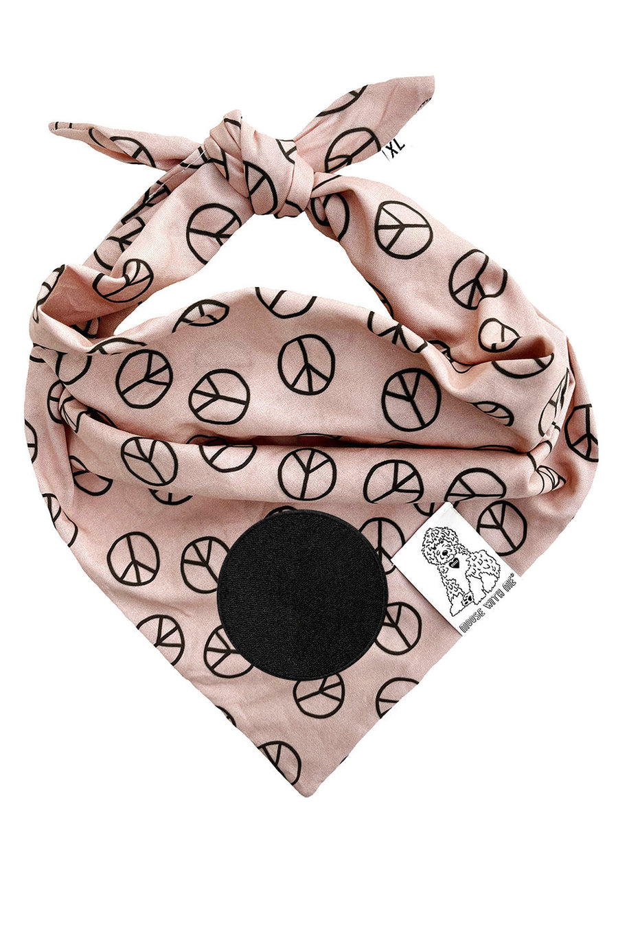 Dog Bandana Peace Sign - Customize with Interchangeable Velcro Patches