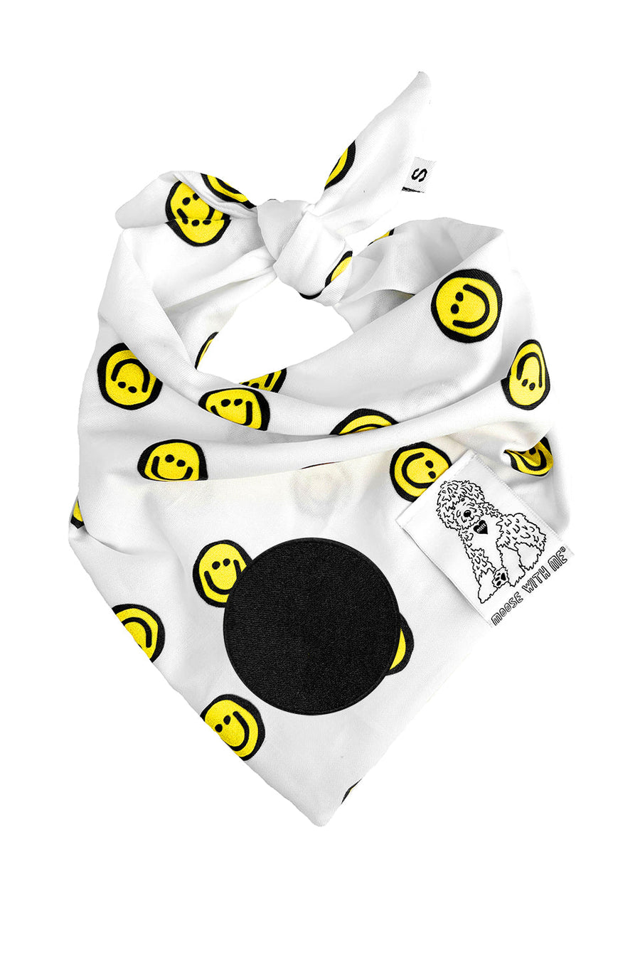 Dog Bandana Happy Face - Customize with Interchangeable Velcro Patches