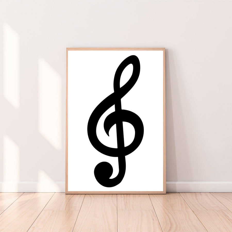 Wall Art Musical Note - Treble Clef color_black