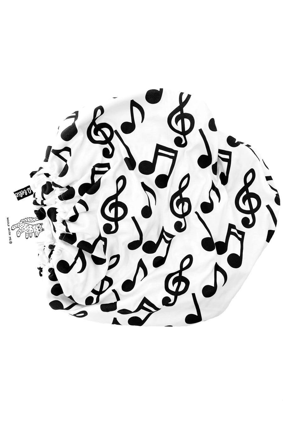 Woolf With Me Organic Changing Pad Cover Musical Notes color_black