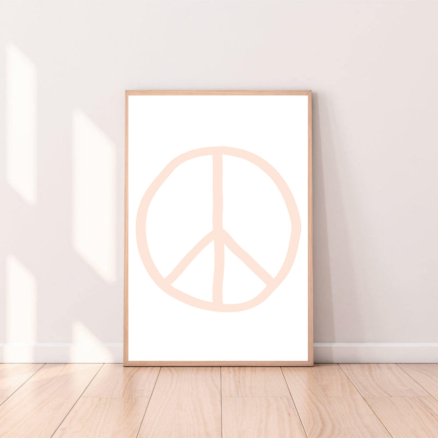 Wall Art Peace Sign color_pale-blush