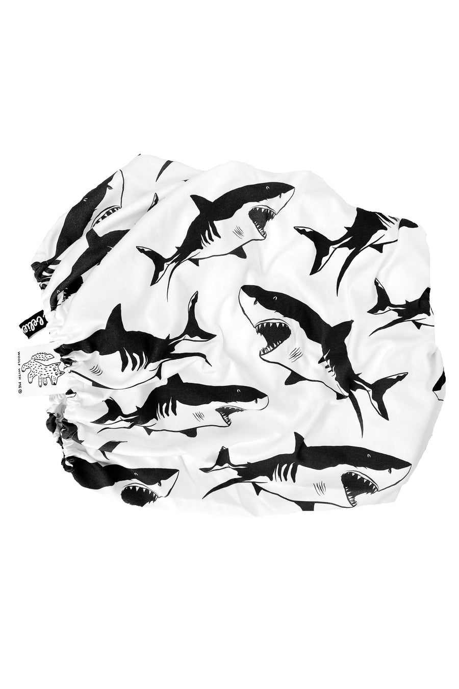Woolf With Me Organic Changing Pad Cover Shark color_black