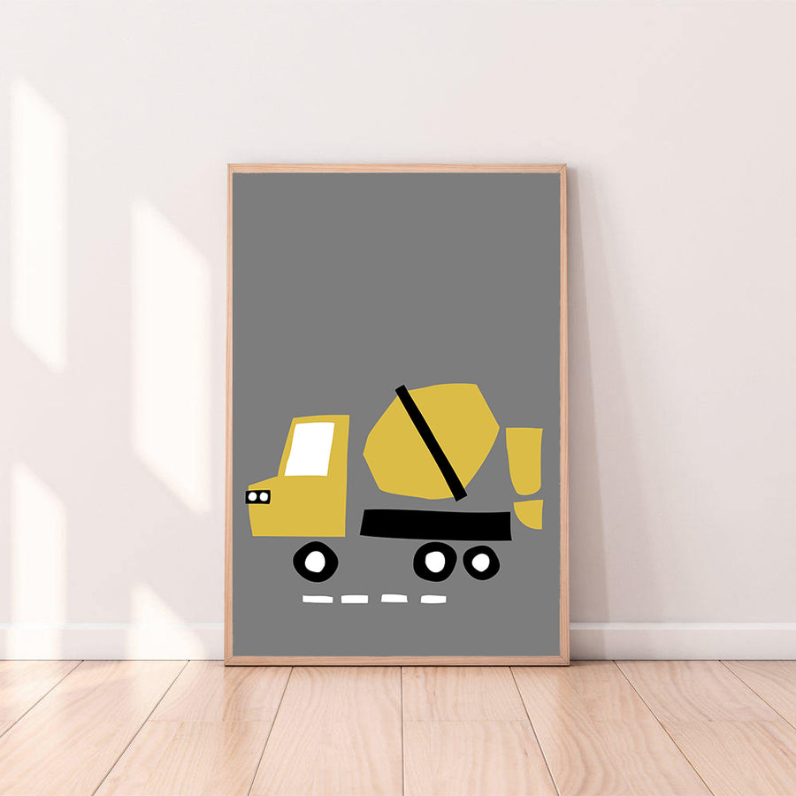 Wall Art Cement Truck color_mustard