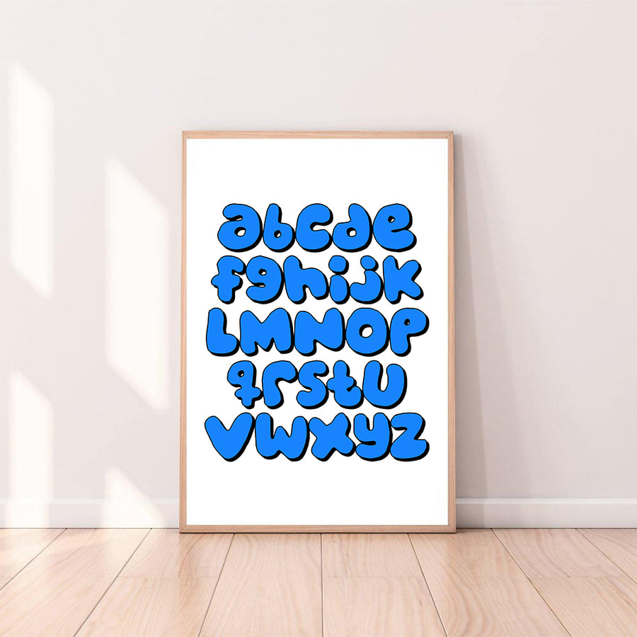 Wall Art Alphabet Cartoon Letters color_lapis-blue