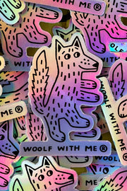 Wolf Holographic Vinyl Sticker