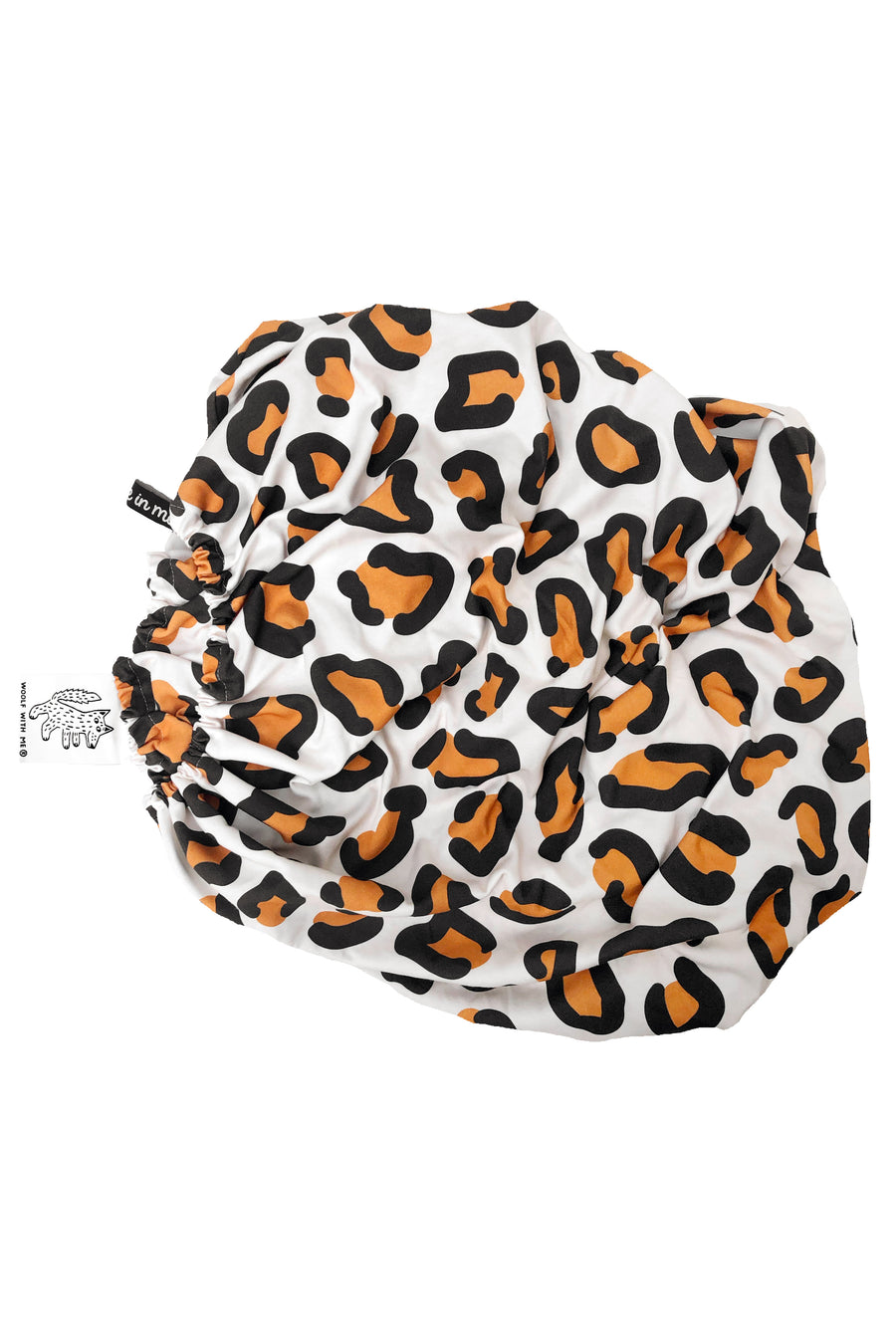Woolf With Me Fitted Crib Sheet Leopard Print color_cream