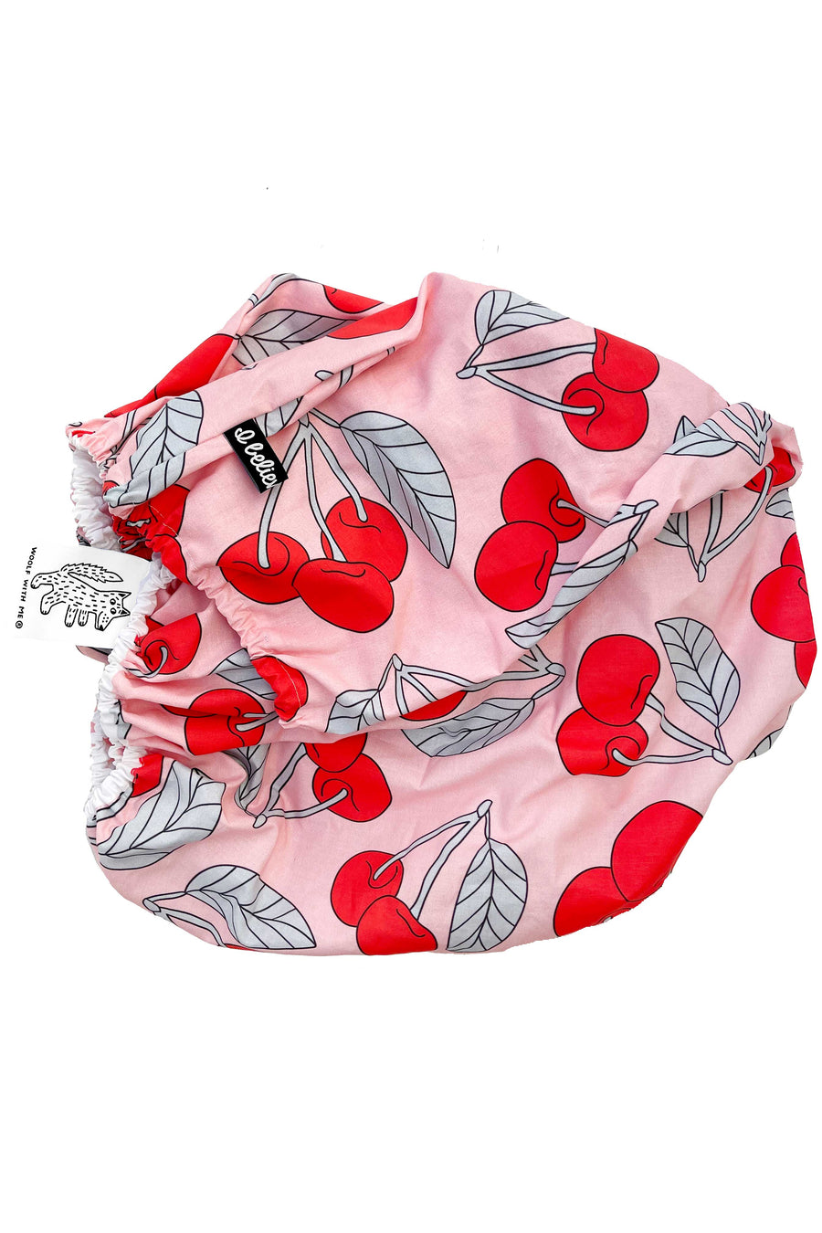 Woolf With Me Fitted Crib Sheet Cherry color_bright-red