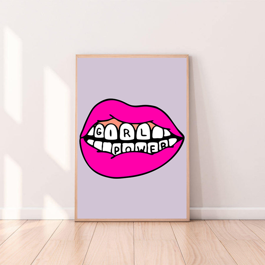 Wall Art Girl Power Lip color_lavender