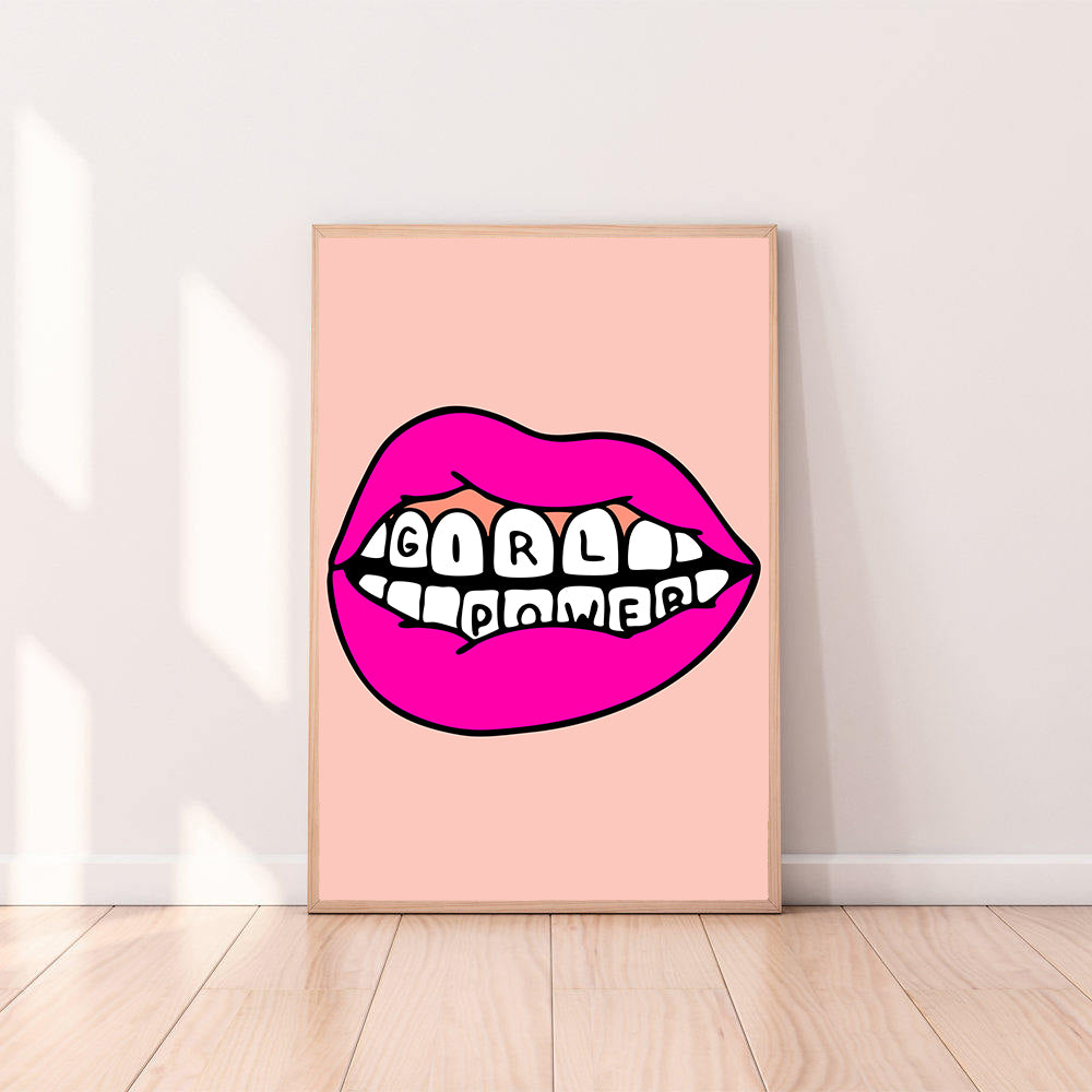 Wall Art Girl Power Lip color_magenta