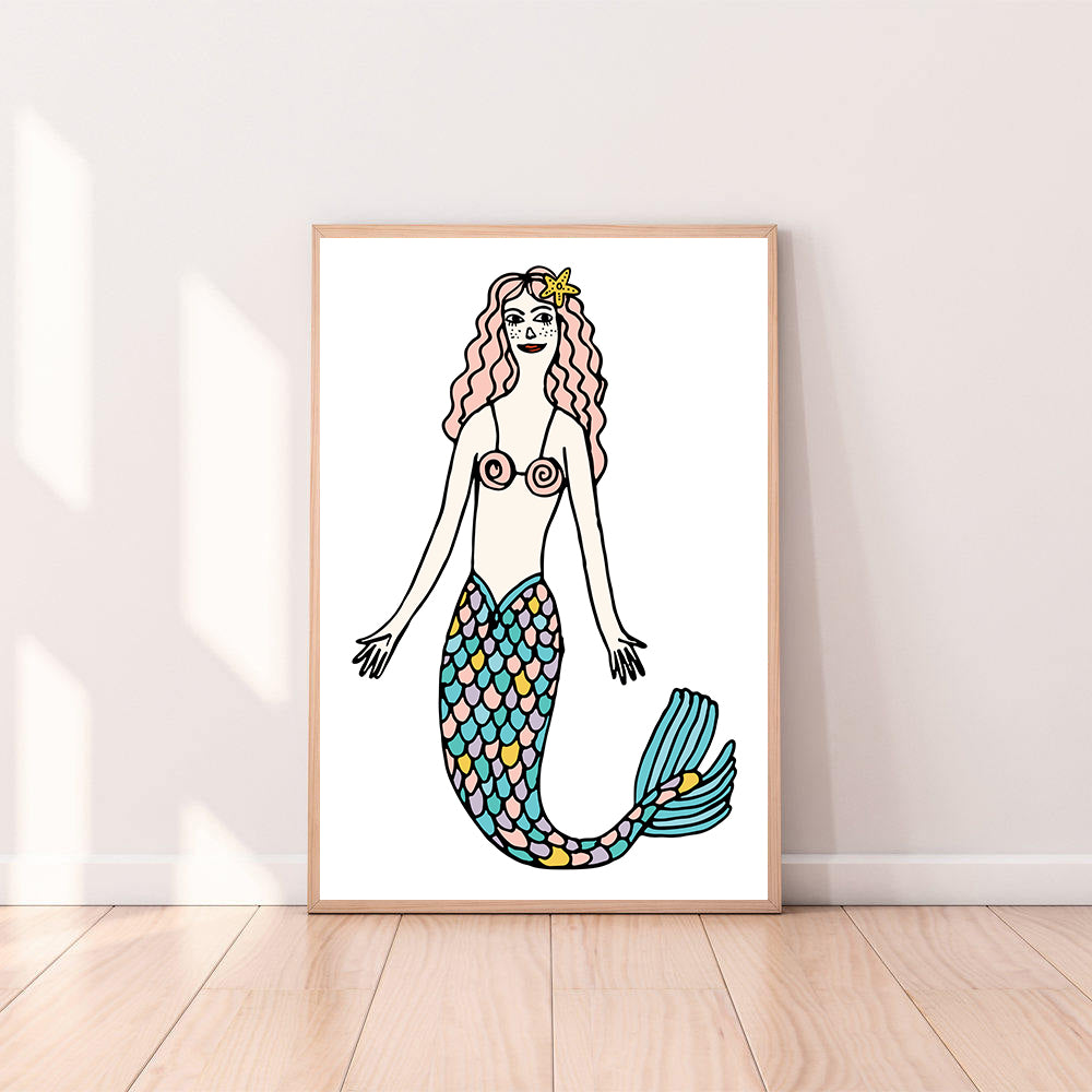 Wall Art Mermaid color_pale-turquoise