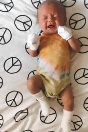 Woolf With Me Organic Swaddle Blanket Peace Sign