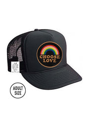 ADULT Trucker Hat with Interchangeable Velcro Patch (Black)