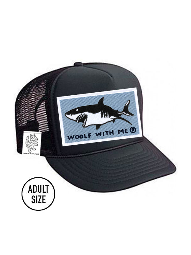 ADULT Trucker Hat Shark (Black)