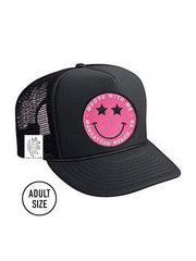ADULT Trucker Hat with Interchangeable Velcro Patch (Black)