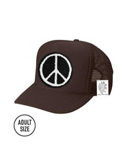 ADULT Trucker Hat with Interchangeable Velcro Patch (Brown)