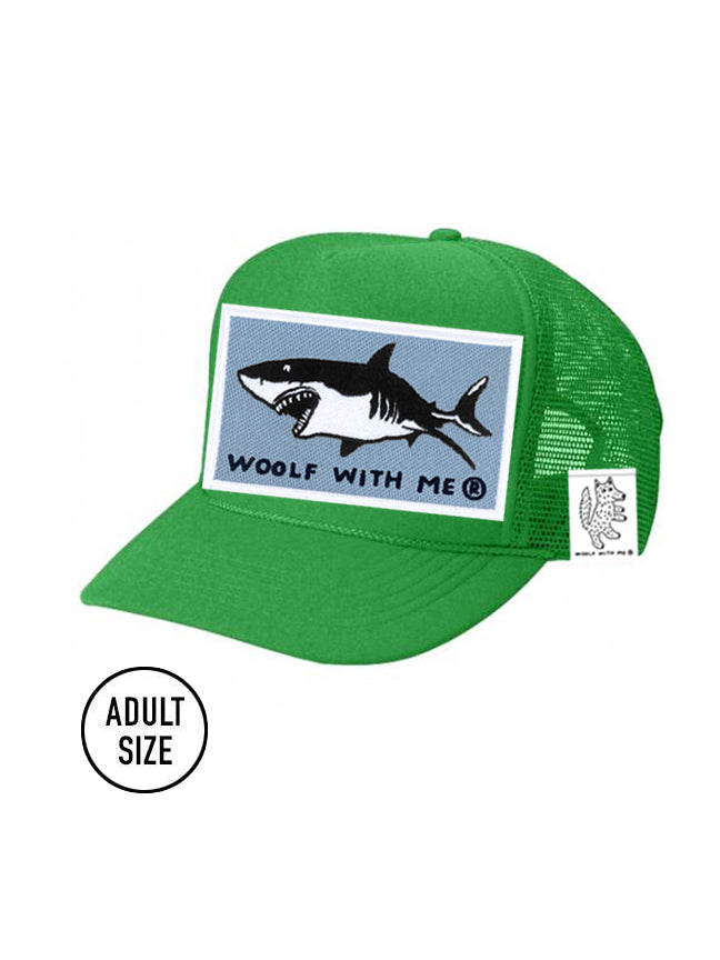 ADULT Trucker Hat Shark (Green)